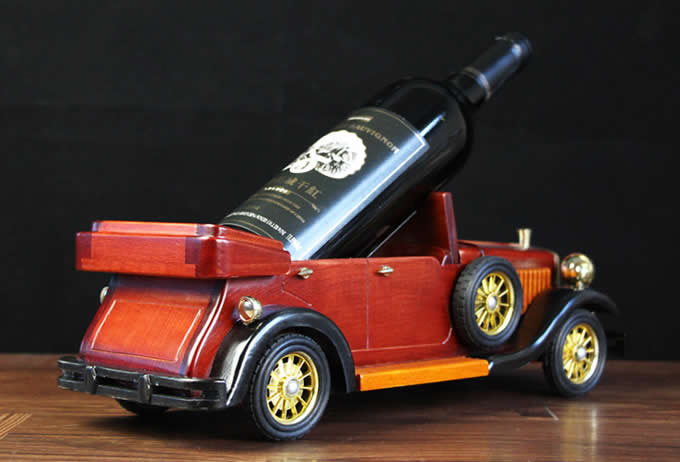 Wooden Classic Car Wine Bottle Holder