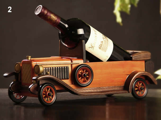 Wooden Classic Car  Wine Bottle Holder