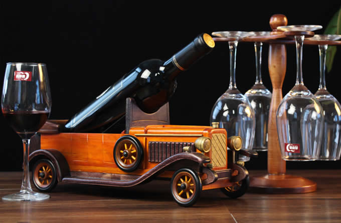 Wooden Classic Car  Wine Bottle Holder