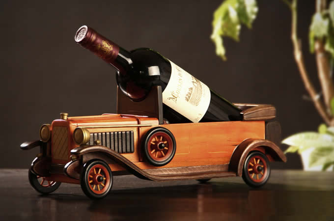 Wooden Classic Car  Wine Bottle Holder