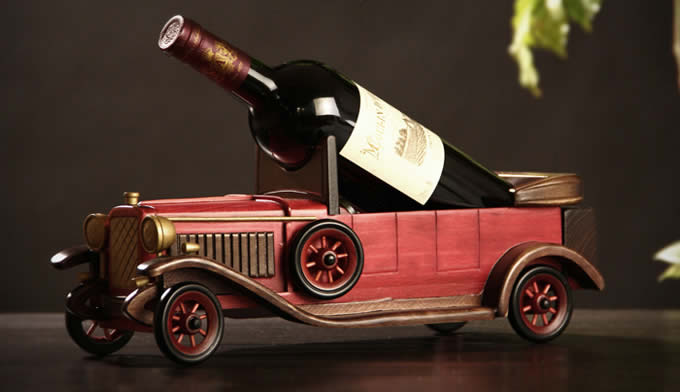 Wooden Classic Car  Wine Bottle Holder