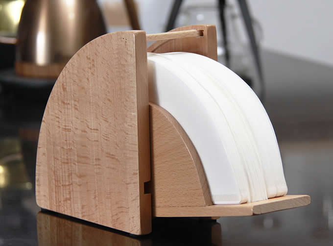   Wooden Coffee Filter Paper Holder with Acrylic Cover 