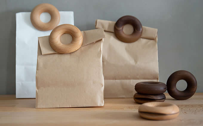  Wooden Doughnut  Sealing Clips for Food and Snack Bag,6pcs 