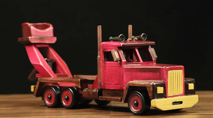 Wooden Engineering Truck Wine Bottle Holder