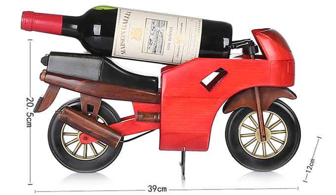 Wooden Motorcycle Wine Bottle Holder