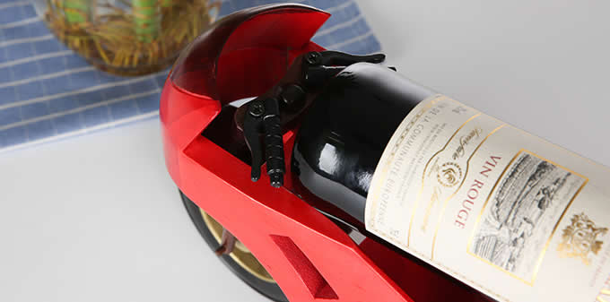 Wooden Motorcycle Wine Bottle Holder