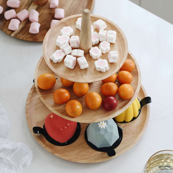 Wooden Multi Tiered Dessert Serving Tray  