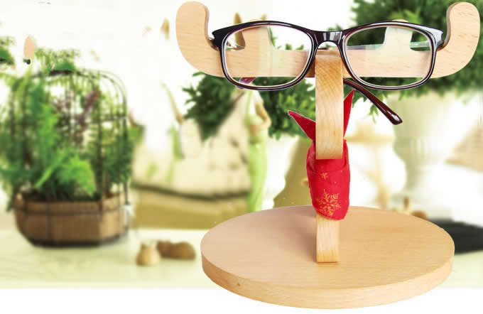  Wooden Muntjacs Mug Holder Eyeglass Sunglasses Display Stand Holder