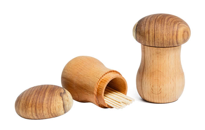 Wooden Mushroom Toothpick Holder
