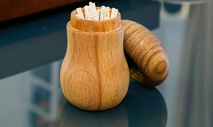 Wooden Mushroom Toothpick Holder