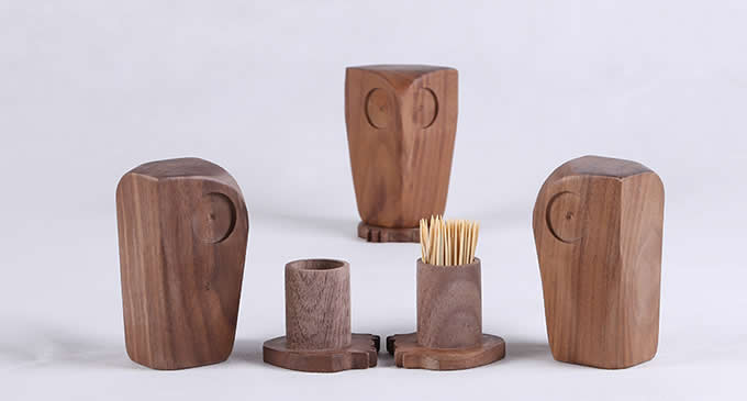  Wooden Owl Toothpick Box Toothpick Case Holder