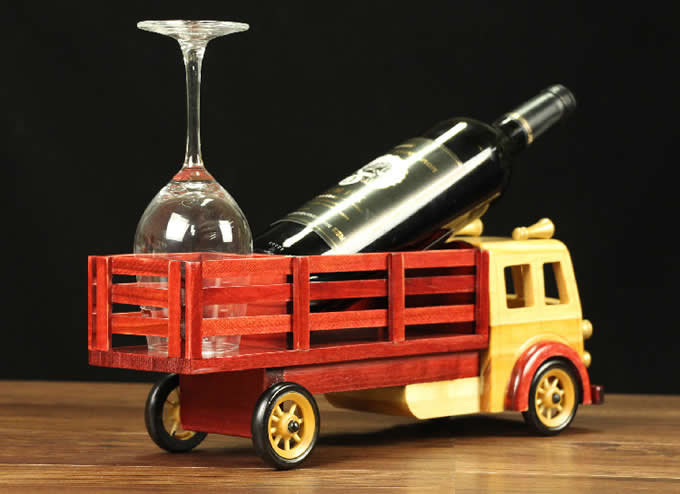 Wooden Pickup Wine Bottle Holder