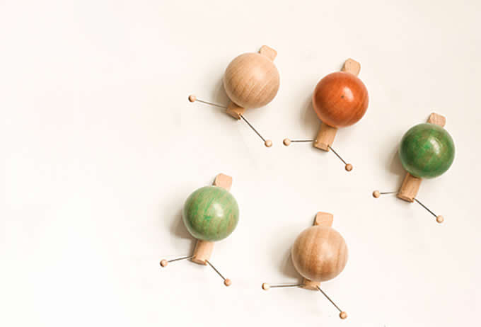 Wooden Snail Fridge Magnets Set, Set of 3 
