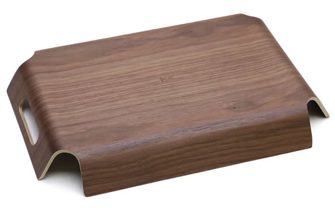   Wooden Square Fruit Cake Snack Serving Tray Plate with Handles 