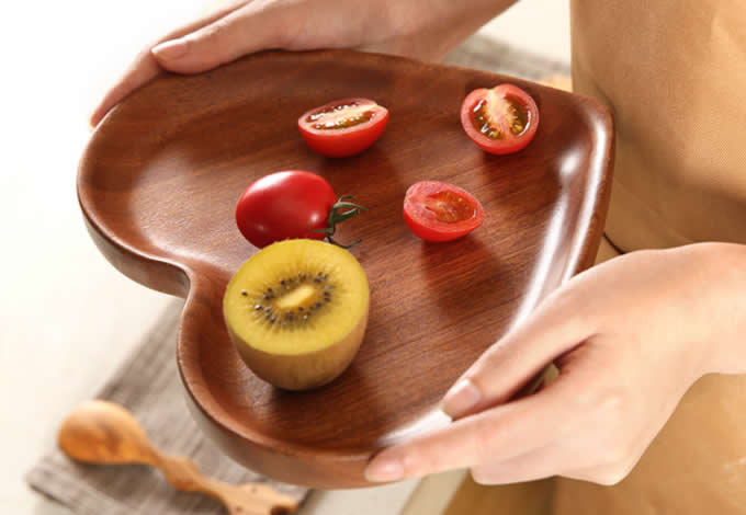  Wooden Tray & Food Fruit Plate