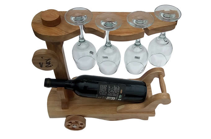 Wooden Wine Bottle Holder Wine Glass Holder Stemware Rack Drying Stand