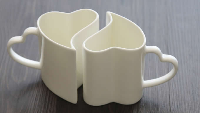  1 Pair Love Hearts Ceramic Mug Cup