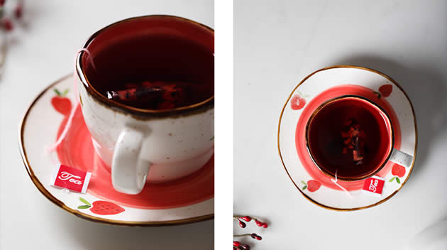 Beautiful pastoral red strawberry ceramic coffee cup