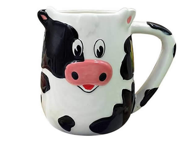 Cute cartoon dairy cow ceramic mug