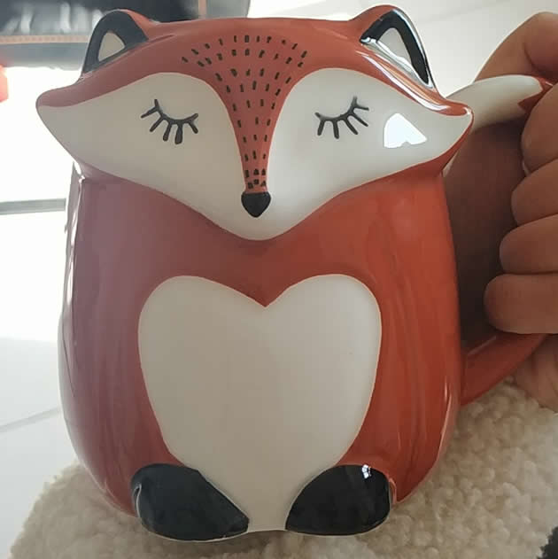 Cute cartoon fox ceramic cup Large capacity animal mug