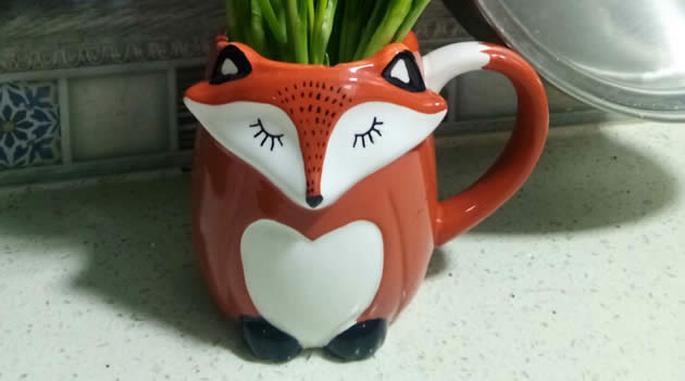 Cute cartoon fox ceramic cup Large capacity animal mug