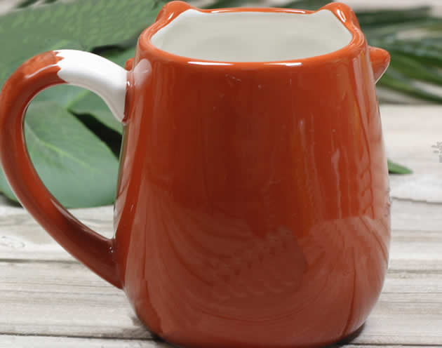 Cute cartoon fox ceramic cup Large capacity animal mug