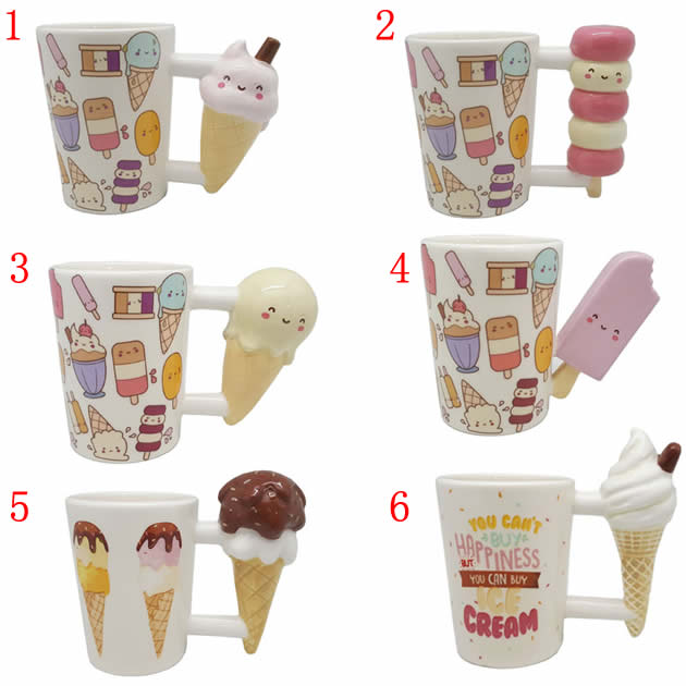 Cute cartoon ice cream smiley mug