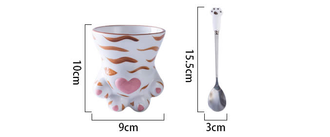 Cute cat paw ceramic coffee cup