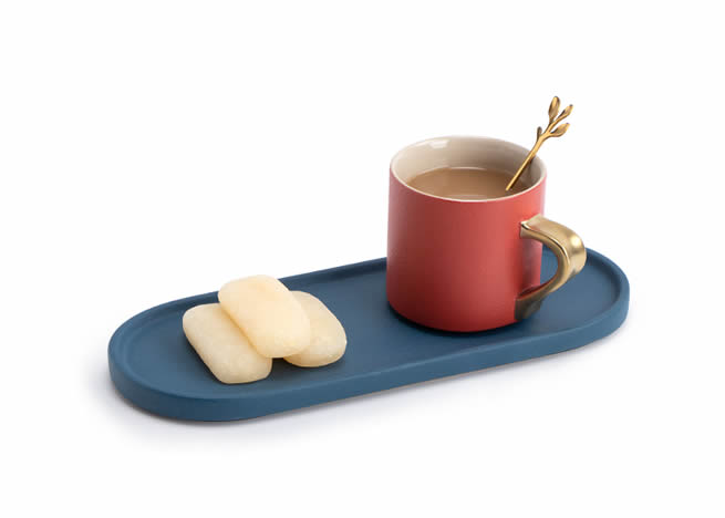 Fashion Two-color Couple Ceramic Coffee Cup With Tray