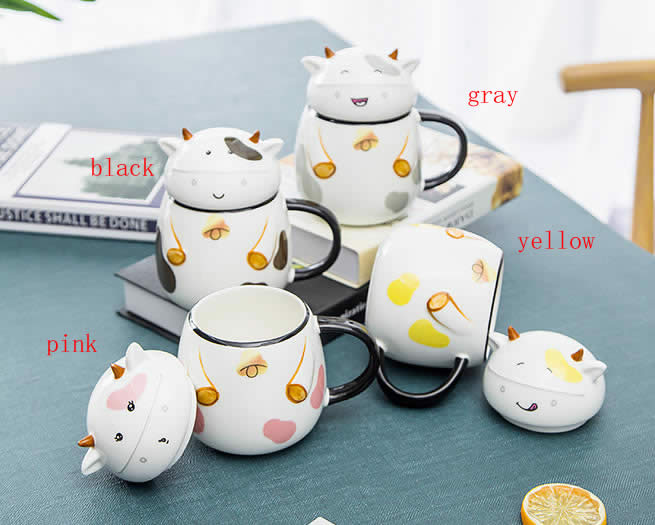 Cute Cartoon Happy Cow Ceramic Mug