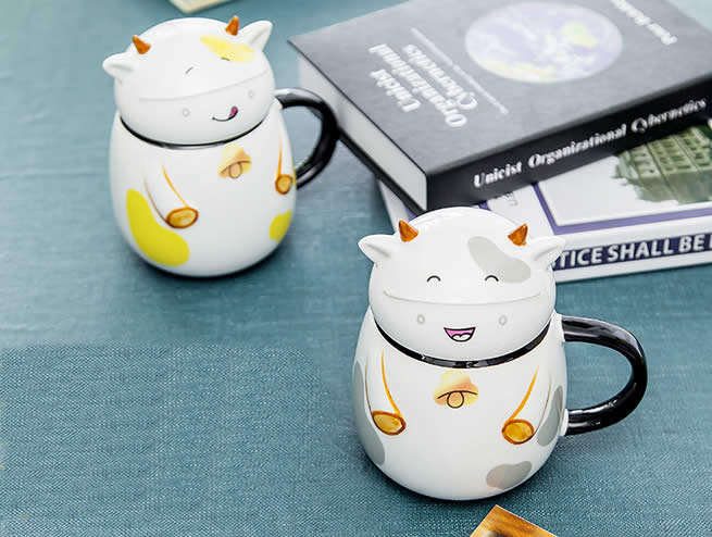 Cute Cartoon Happy Cow Ceramic Mug