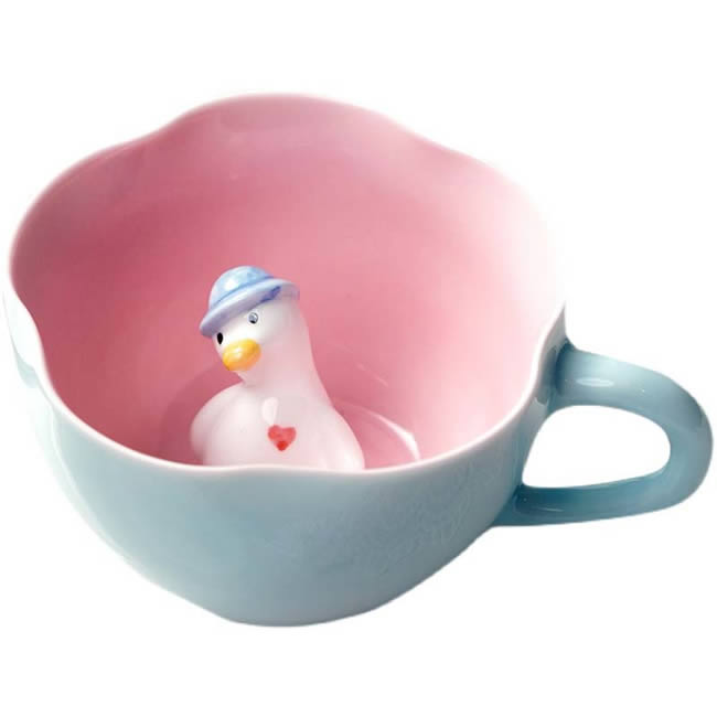 Cute 3D Stereo Cartoon Duck Ceramic Coffee Cup