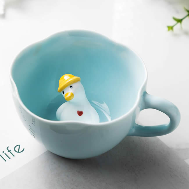 Cute 3D Stereo Cartoon Duck Ceramic Coffee Cup