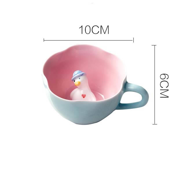 Cute 3D Stereo Cartoon Duck Ceramic Coffee Cup