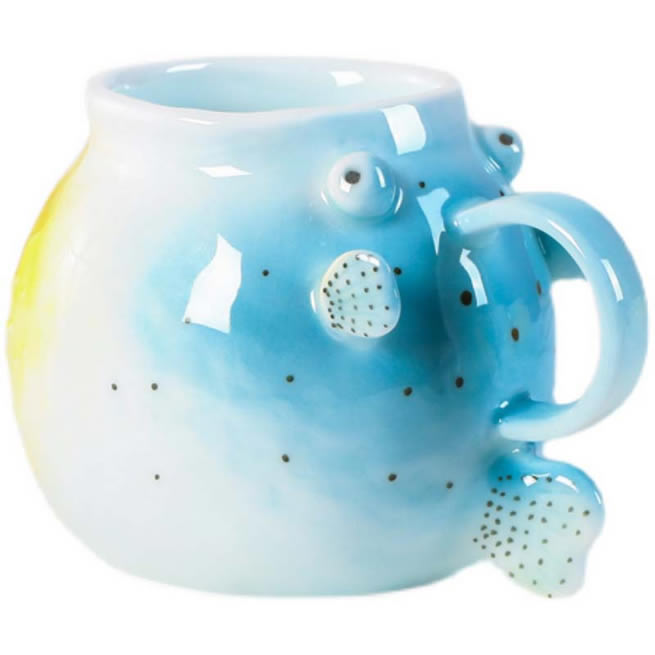 Creative Cartoon Puffer Fish Ceramic Mug