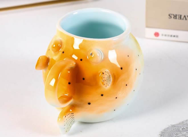 Creative Cartoon Puffer Fish Ceramic Mug