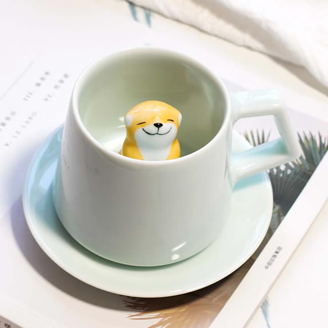 Happy Shiba Inu Ceramic Coffee Cup