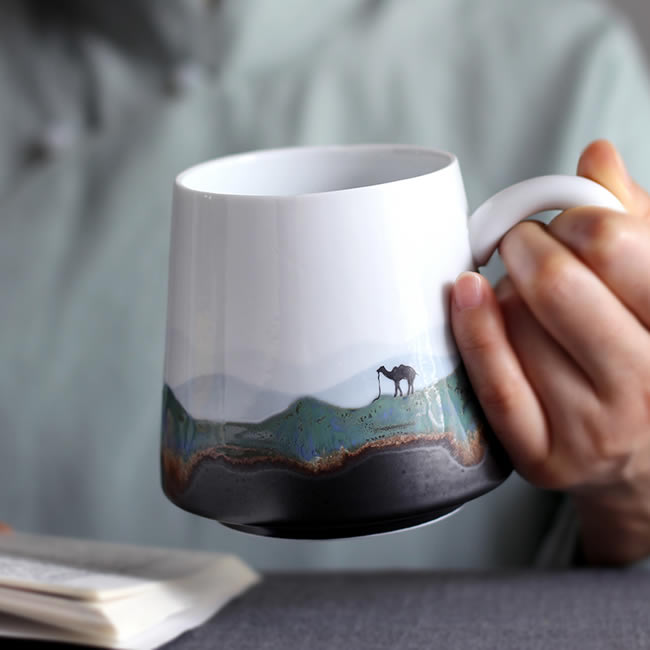 Pastoral Mountain Water Art Coffee Cup