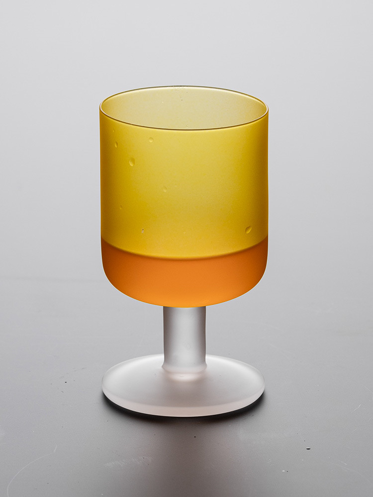 Exquisite Frosted Crystal Glass Goblet With Colorful Hues