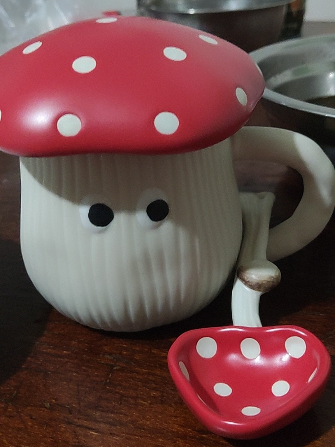 Lovely Red Mushroom Ceramic Mug