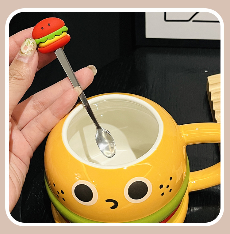 Whimsical Hamburger Shaped Ceramic Mug