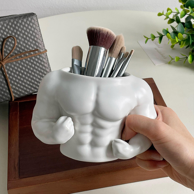 Muscular Man Pen Holder, Funny Desktop Organization