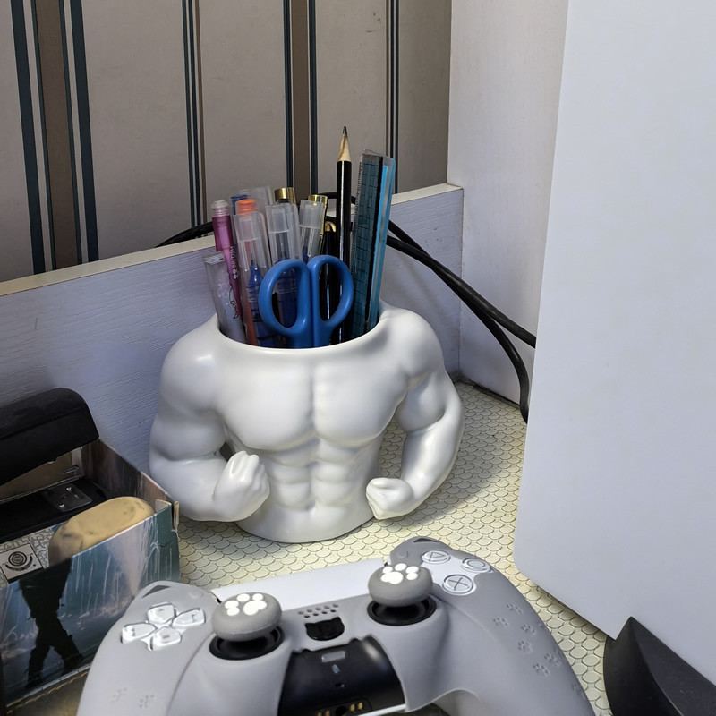 Muscular Man Pen Holder, Funny Desktop Organization