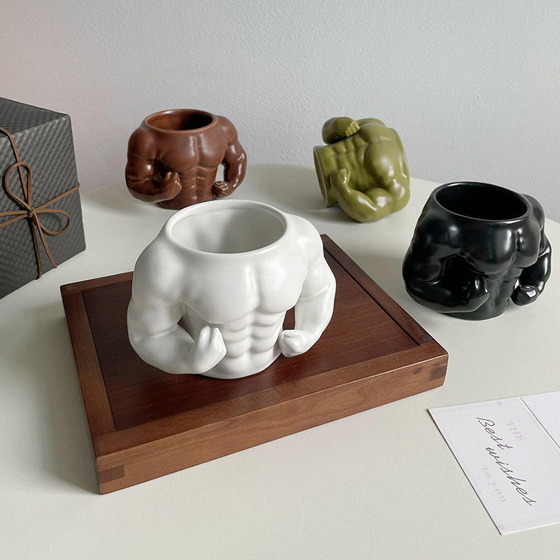 Muscular Man Pen Holder, Funny Desktop Organization
