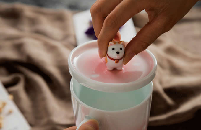 3D Cute Cartoon Dog Figurine Ceramics Coffee Cup