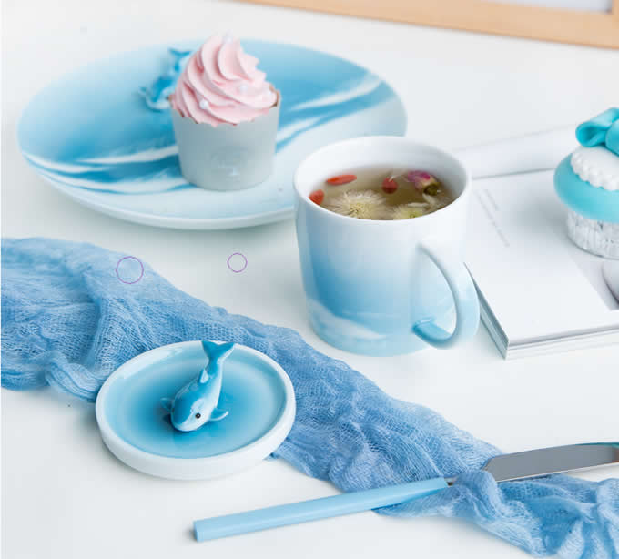 3D Cute Lovely Cartoon Ocean Animal Figurine Ceramics Coffee Cup 