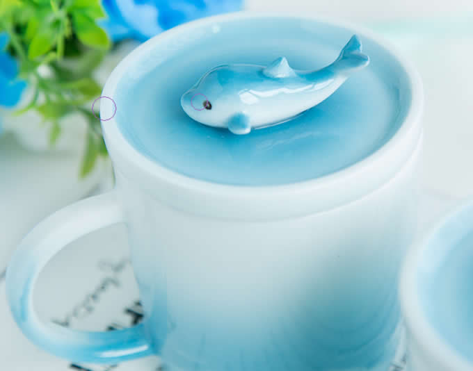 3D Cute Lovely Cartoon Ocean Animal Figurine Ceramics Coffee Cup 