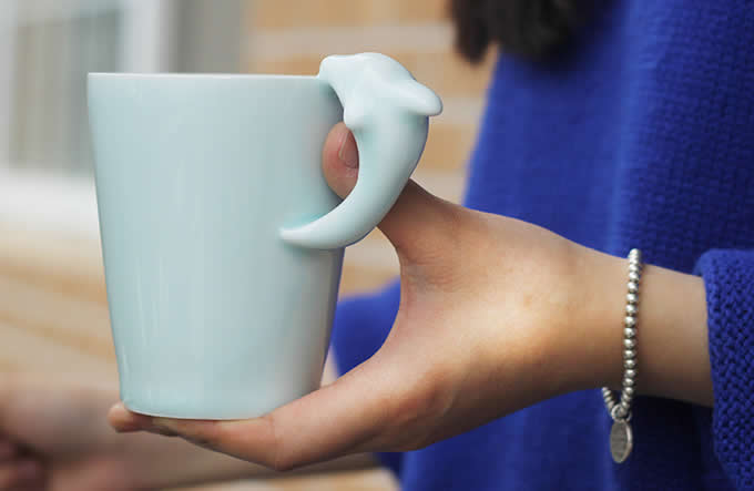 3D Dolphin Ceramic Coffee Cup