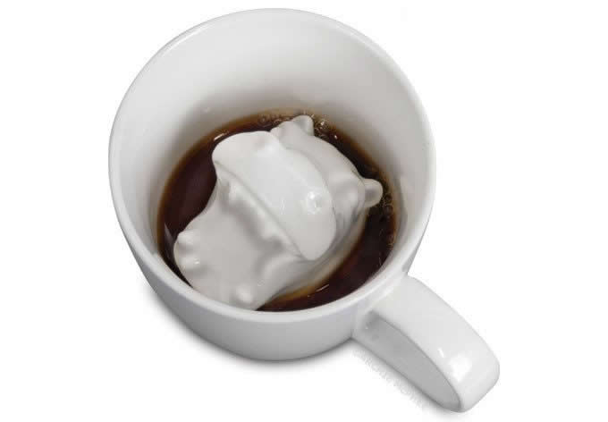 3D Hippo Mouse Shark Ceramic Coffee Mug,Hidden Animal Inside