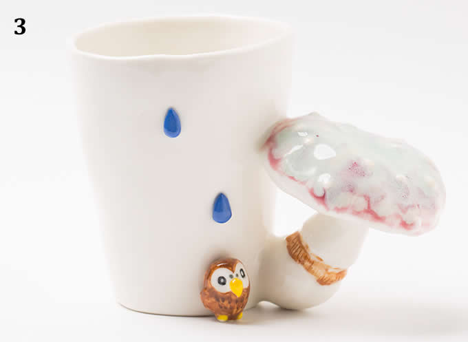 3D Mushroom Ceramic Cup